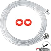 10FT Kegerator Beer Lines with Barb Fitting, 3/16" ID 7/16" OD Keg Lines | WELLBOM Kegerator Lines Keg lines PVC Beer Line Tubing Keg Line Replacement Kit for Draft Beer Home Brewing, D Keg Coupler