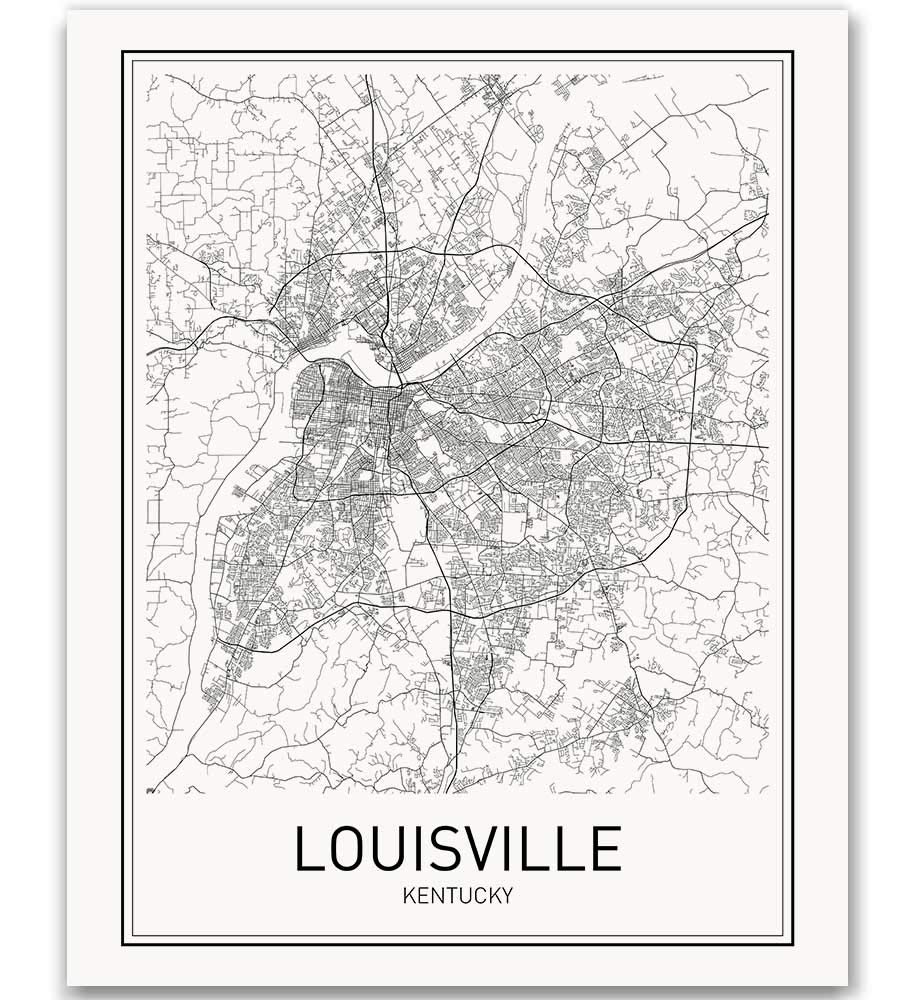 Amazon.com: Louisville Poster Map of Louisville Map City Map Posters ...