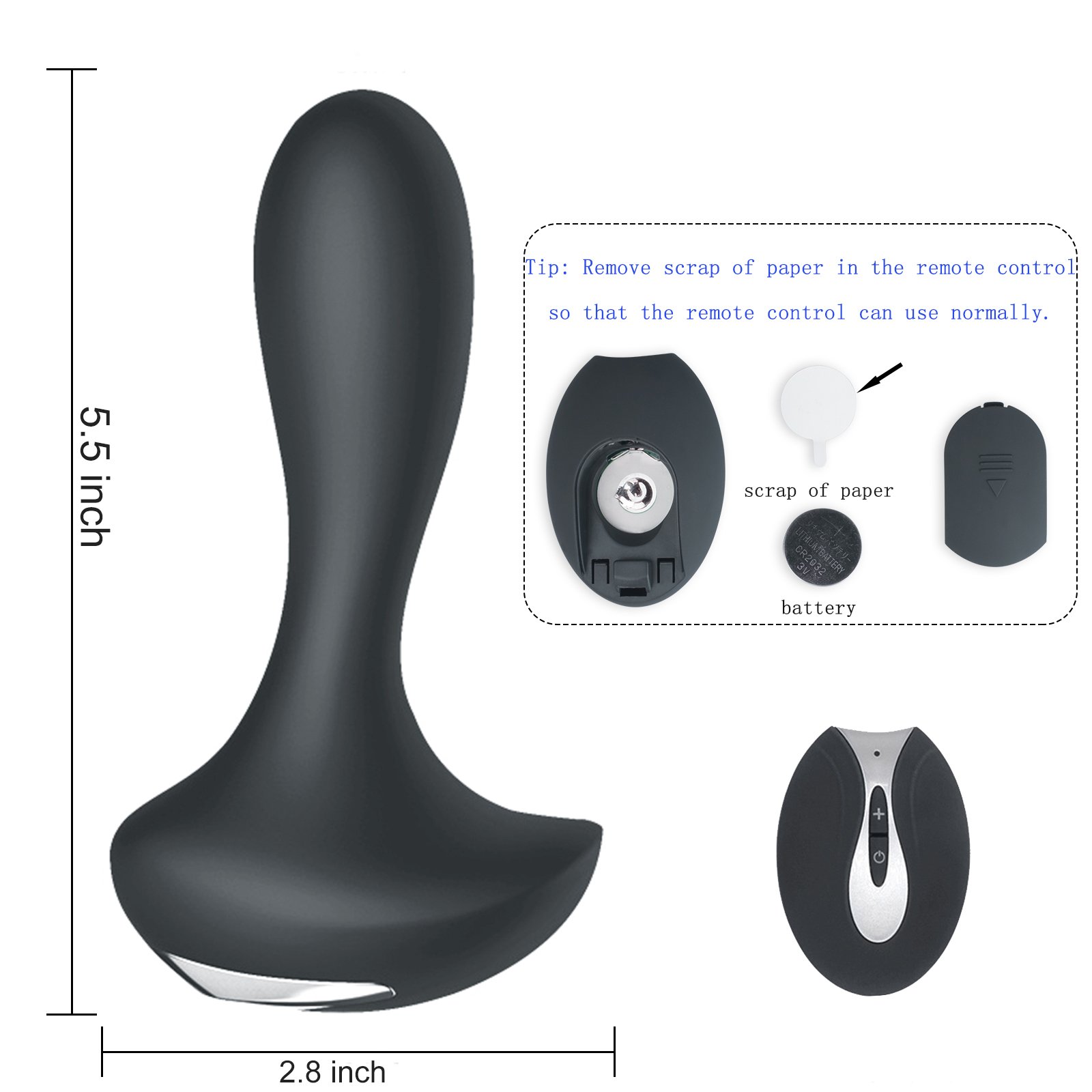 Prostate Massager Vibrators- Prostate Stimulator with Remote Control- Rechargeable 10 Vibration Modes- Waterproof Anal Plug Adult Sex Toys for Couple