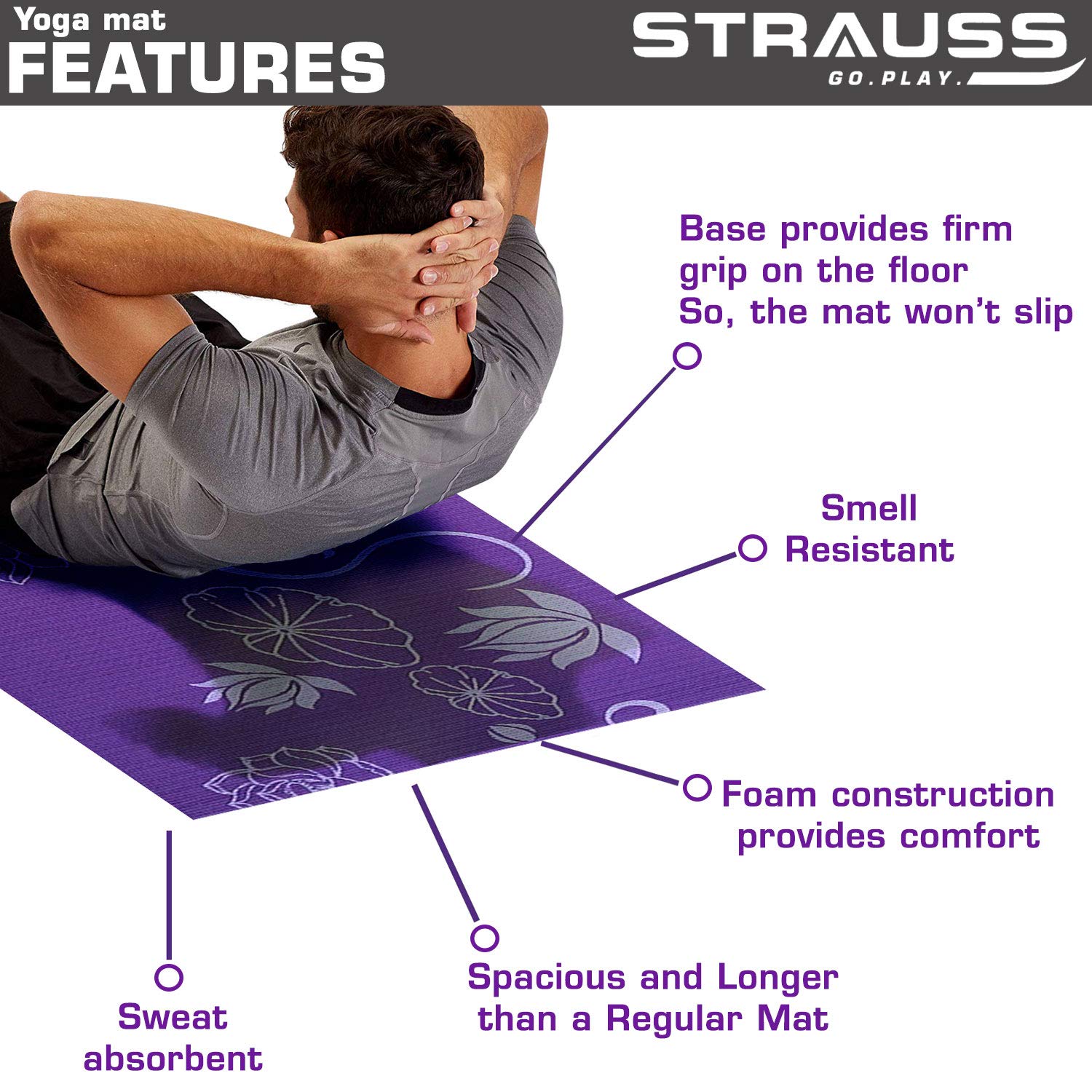 strauss yoga mat 6mm