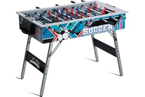 REAHOISY 48in Foosball Table, Competition Sized Soccer Table w/ 2 Balls, 2 Cup Holders 2x4ft for Kids, Adults, Suit for 4 Players, Football Table for Home, Game Room, Arcade