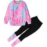 Arshiner Toddler Girls Clothes 2Pcs Graphic Pullover Sweatshirts Patchwork Leggings Pants Fall Winter Outfit Tracksuits 1-6