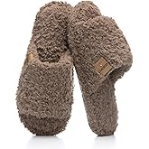 GOEWY Fuzzy Open Toe Slippers for Women Indoor Cozy Memory Foam Slip On House Slides Shoes Gifts for Womens Her Mom