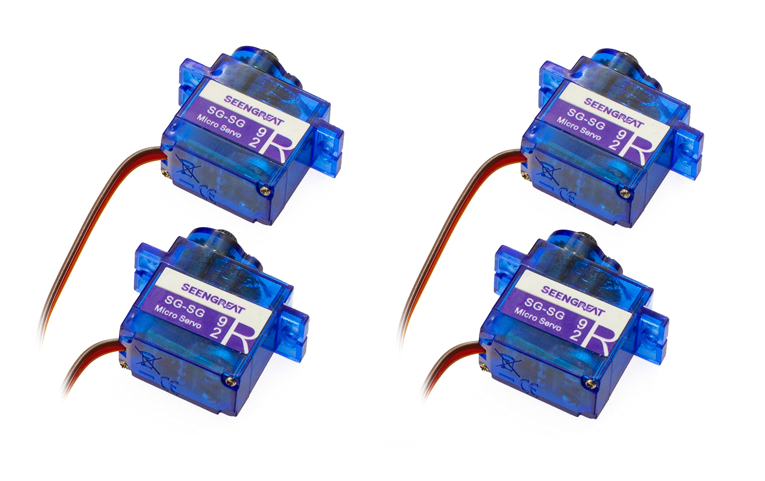 SEENGREAT SG-SG-92-R Servo SG-SG 92-R Micro Digital Servo 9 g with Nylon Carbon Fibre Gears High Precision Gear High Torque Servo for RC Aeroplane Helicopter Controlled Car Boat 4 Pieces Servos