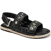KARL LAGERFELD womens Charlay Double Strap Sandal With Pin Embellishments