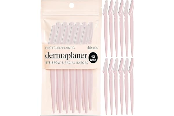 Kitsch Dermaplane Razor for Women Face – Face Razors for Women & Men, Eyebrow Trimmer & Face Shaver – Exfoliating Facial Razo