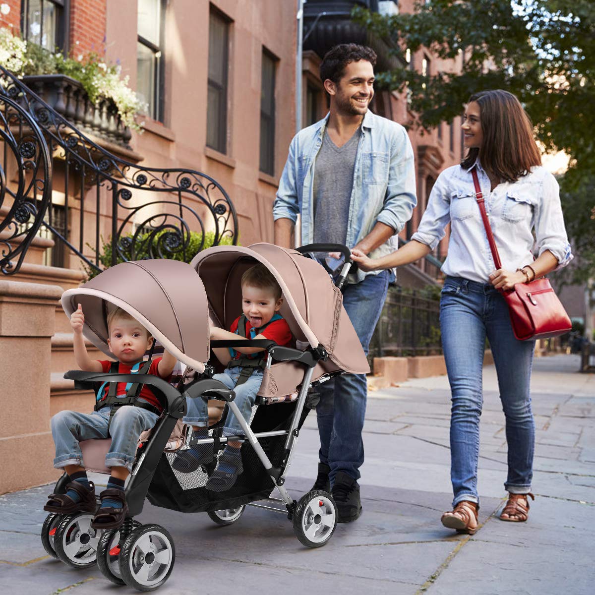 honey joy double stroller