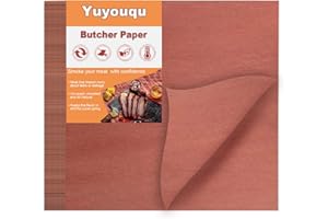YUYOUQU 50 Pieces Pink Kraft Butcher Paper 12 x 12 Inch Food Grade Square Disposable Precut Butcher Paper Wrapping Paper for Smoking Meat Unbleached and Unwaxed Grilling Paper