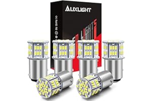 AUXLIGHT 1157 LED Bulbs 54-SMD 300% Super Bright 2057 2357 7528 1016 1034 LED Light Replacement for Car Truck Backup Reverse Brake Tail Turn Signal Lights, Xenon White(Pack of 6)