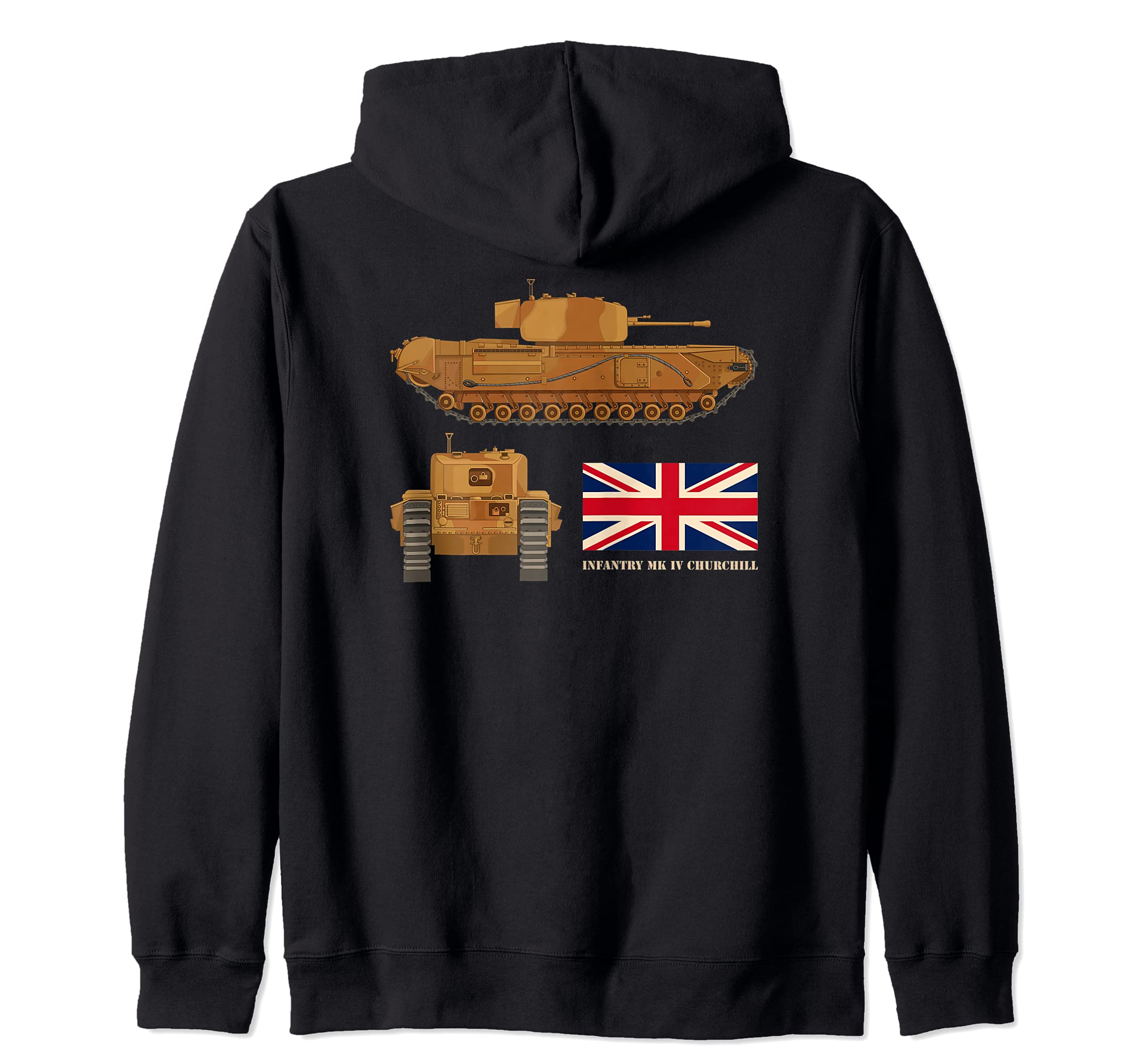 Churchill Infantry Tank Mark IV WW2 British Tanks Flag Zip Hoodie