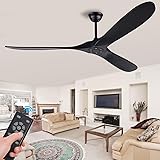 Solid Wood 70 Inch Ceiling Fans with Remote Control