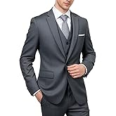 Cloudstyle Mens 3-Piece Suit Notched Lapel One Button Slim Fit Formal Jacket Vest Pants Set