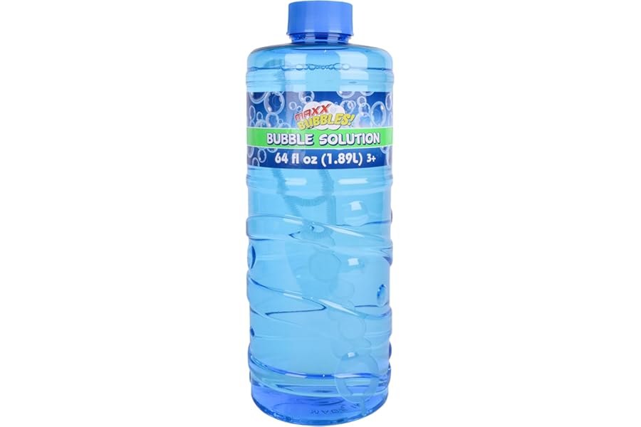 Sunny Days Entertainment Bubble Solution 64 oz - Non-Toxic - 3+ Years | Includes Wand, Easy Grip Bottle, For Machines And Wands, 11 in Tall, 4.2 lb, Ages 36 Months Up, Holiday Theme