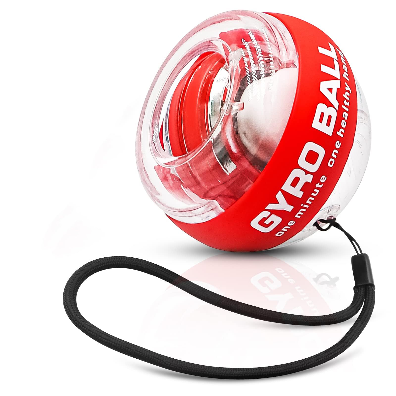 Cretee Wrist Trainer Ball Auto-Start Wrist Strengthener Gyroscopic Forearm Exerciser Gyro Ball for Strengthen Arms, Fingers, Wrist Bones and Muscles (Red)