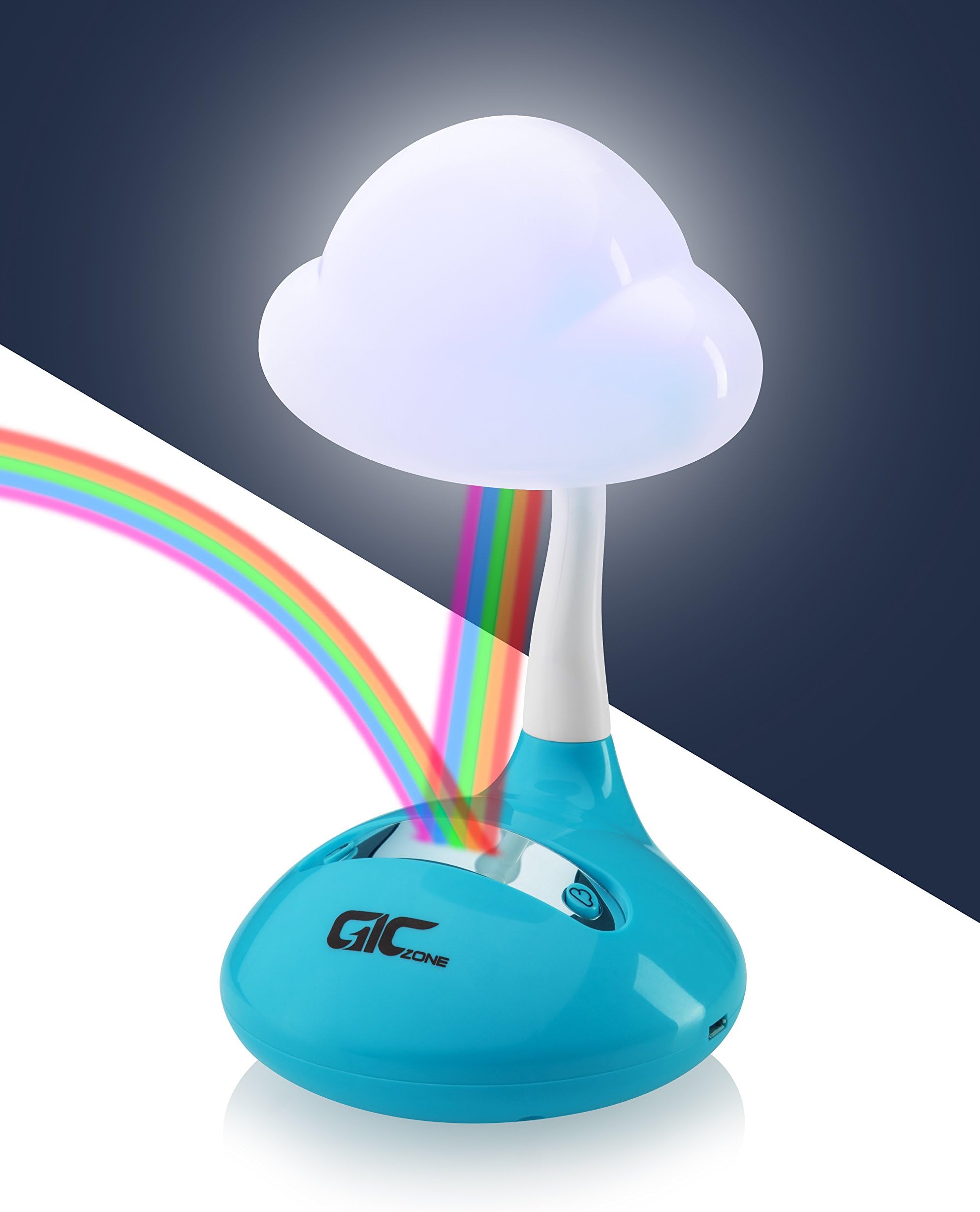 Rainbow Projector & Night Light - Multifunction Tabletop Multicolor LED Lamp for Kids Bedroom - Blue - by GicZone
