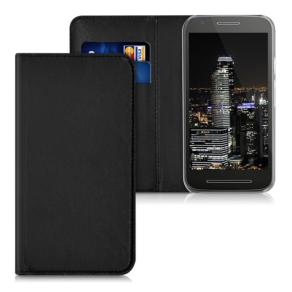 kwmobile Motorola Moto E3 Hülle - Kunstleder Handy Schutzhülle - Flip Cover Case für Motorola Moto E3