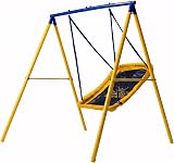 Zero Gravity Magic Carpet Swing Set with Steel Frame for Up To 2 Kids