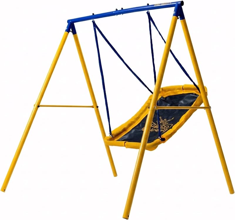 Zero Gravity Magic Carpet Swing Set with Steel Frame for Up To 2 Kids