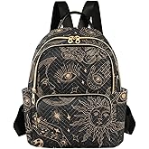 ALAZA Sun Moon Stars Witchy Small Backpack Purse for Women Travel Bag Fashion Daypack Back Pack Shoulder Bag