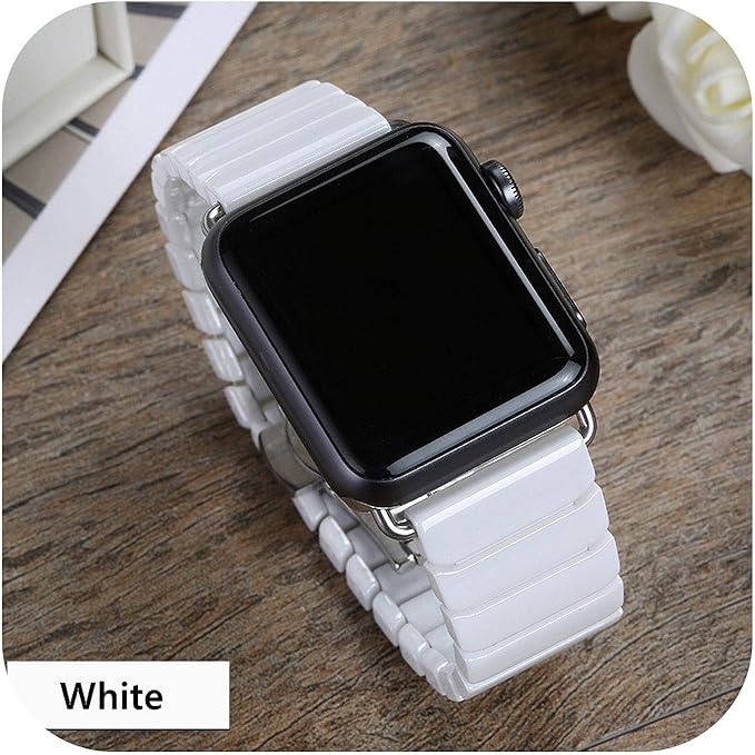 Amazon For Apple Watchバンドのファッションセラミックストラップ44 Mm 40mm For Iwatchバンド42mm 38mm For Apple Watchのステンレススチールバックルブレスレット5 4 3 38 42 44mm White Ceramic 38mm Or 40mm 家電 カメラ オンライン通販