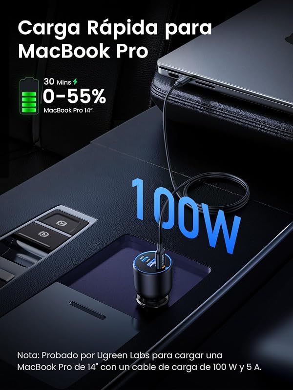 130W USB C Car Charger, Tipo C Car Charger Fast Charging com 3 portas, compatível com iPhone 17 Pro MAX Air/16/15/14/13, Samsung Galaxy S25/24, Xiaomi, MacBook, iPad Pro, Air Mini — foto 4 de 8