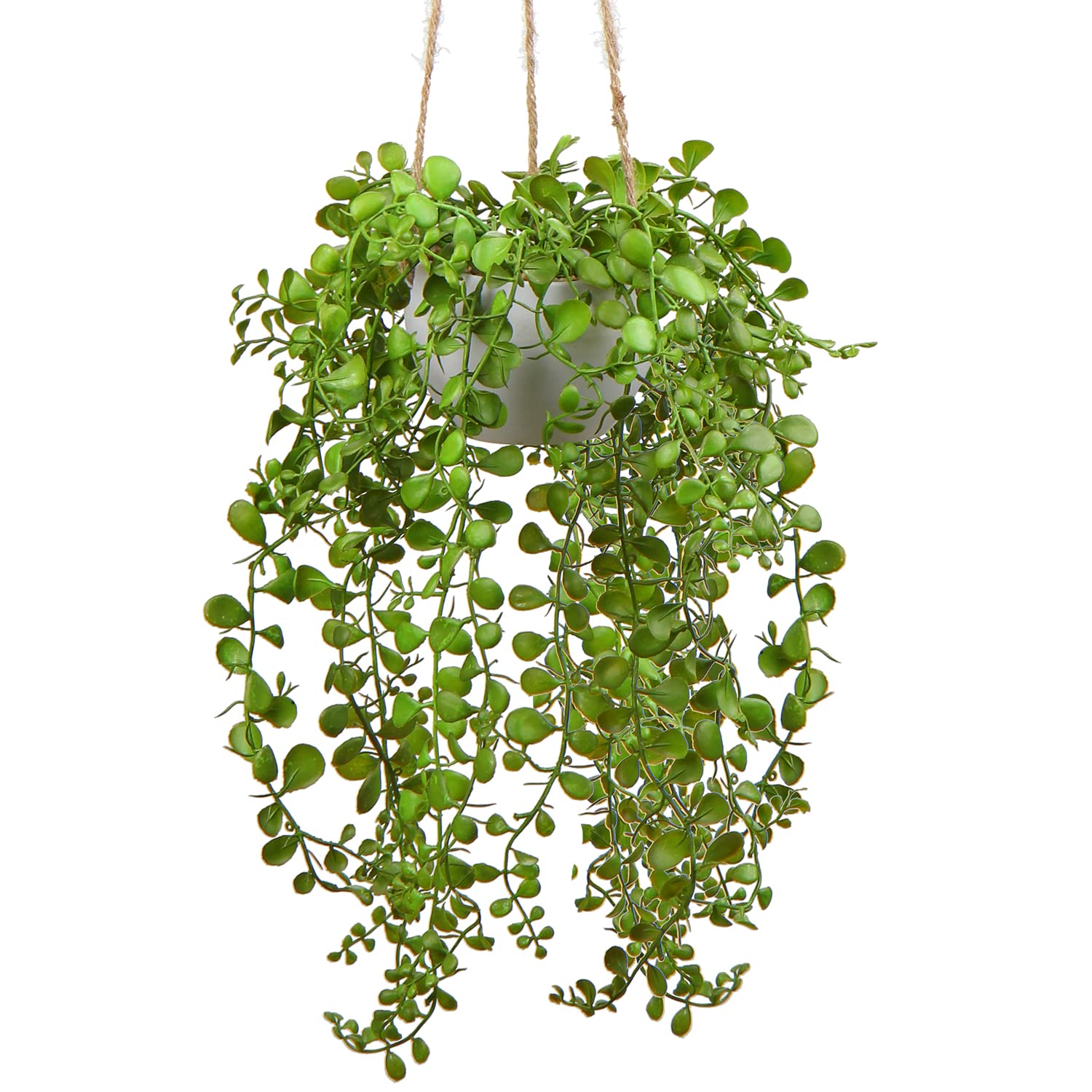 Briful 14" Artificial Hanging Plants Hanging Trailing Plants Fake Plants in Pot, Decorative Artificial Plants Indoor for Home Kitchen Bedroom Wall Decoration — image 1