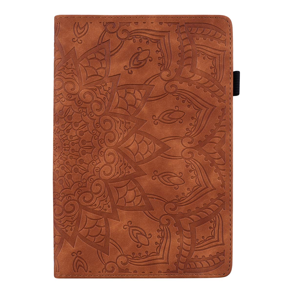 Lspcase Case for iPad 10.2 Inch 7th/8th Generation PU Leather Case Embossed Mandala Flower Flip Wallet Stand Case with Card Slots and Pen Holder for iPad 2019/2020，iPad Air 3, iPad Pro 10.5“ Brown