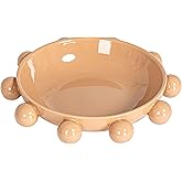 Bloomingville 9.75 Inches Stoneware Bowl with Orbs and Reactive Glaze, Nude