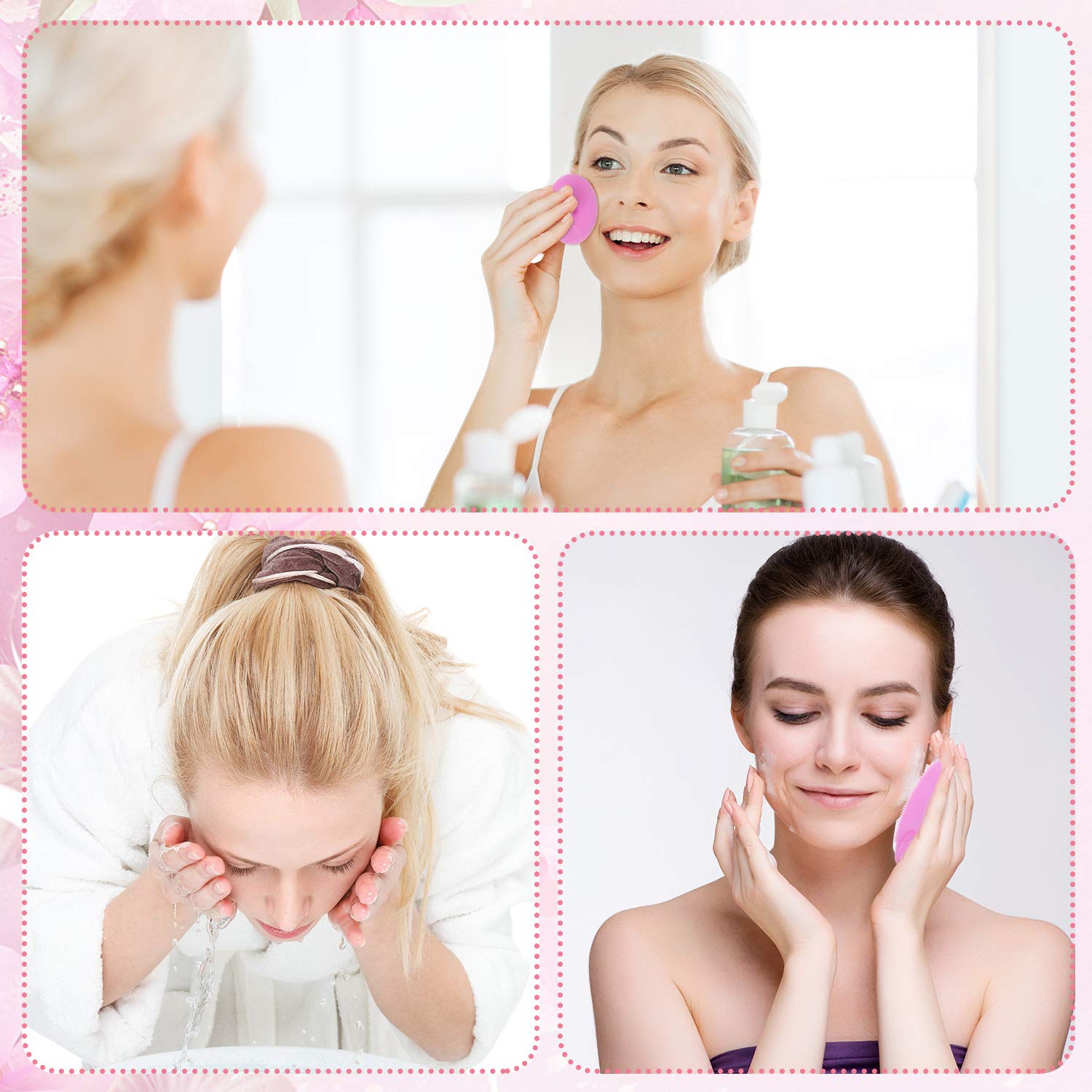 10 Pieces Lip Scrub Brush Kit, 6 Pieces Silicone Exfoliating Lip Brush Double-Sided Soft Lip Exfoliator Tool with 2 Pieces Silicone Face Scrubbers Exfoliator Brush and 2 Pieces Silicone Face Mask: Beauty