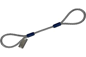 KENNEDY WIRE ROPE & SLING COMPANY Kennedy Wire Rope & Sling Co. 1/4" x 3' Galvanized Single Leg Wire Rope Sling w/Standard Eye Each End (Various Sizes in Listing)