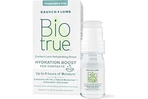 Biotrue Hydration Boost for Contacts, Rehydrating Eye Drops for Dry Eyes, Preservative Free, Refreshes, Lubricates & Moisturizes Lenses, Rewetting Eye Drops, 0.33 FL Oz (Pack of 1)
