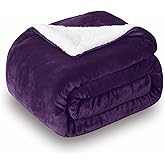 SOCHOW Sherpa Fleece Throw Blanket, Double-Sided Super Soft Luxurious Plush Blanket Throw Size, Aubergine, 50x60 inches