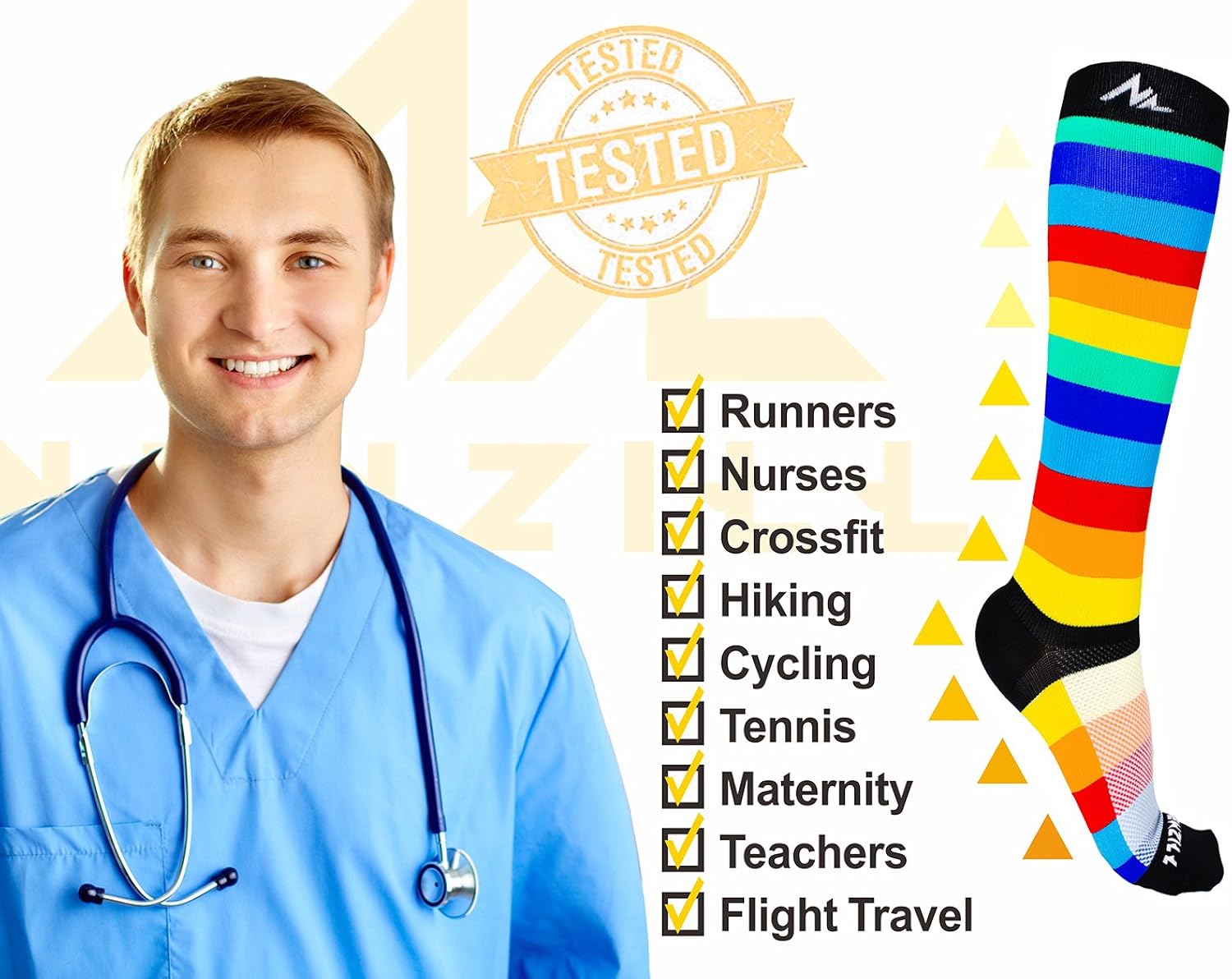 NEWZILL Compression Socks U.S Olympic Fencer Recommend for Men & Women 20-30mmHg: Clothing