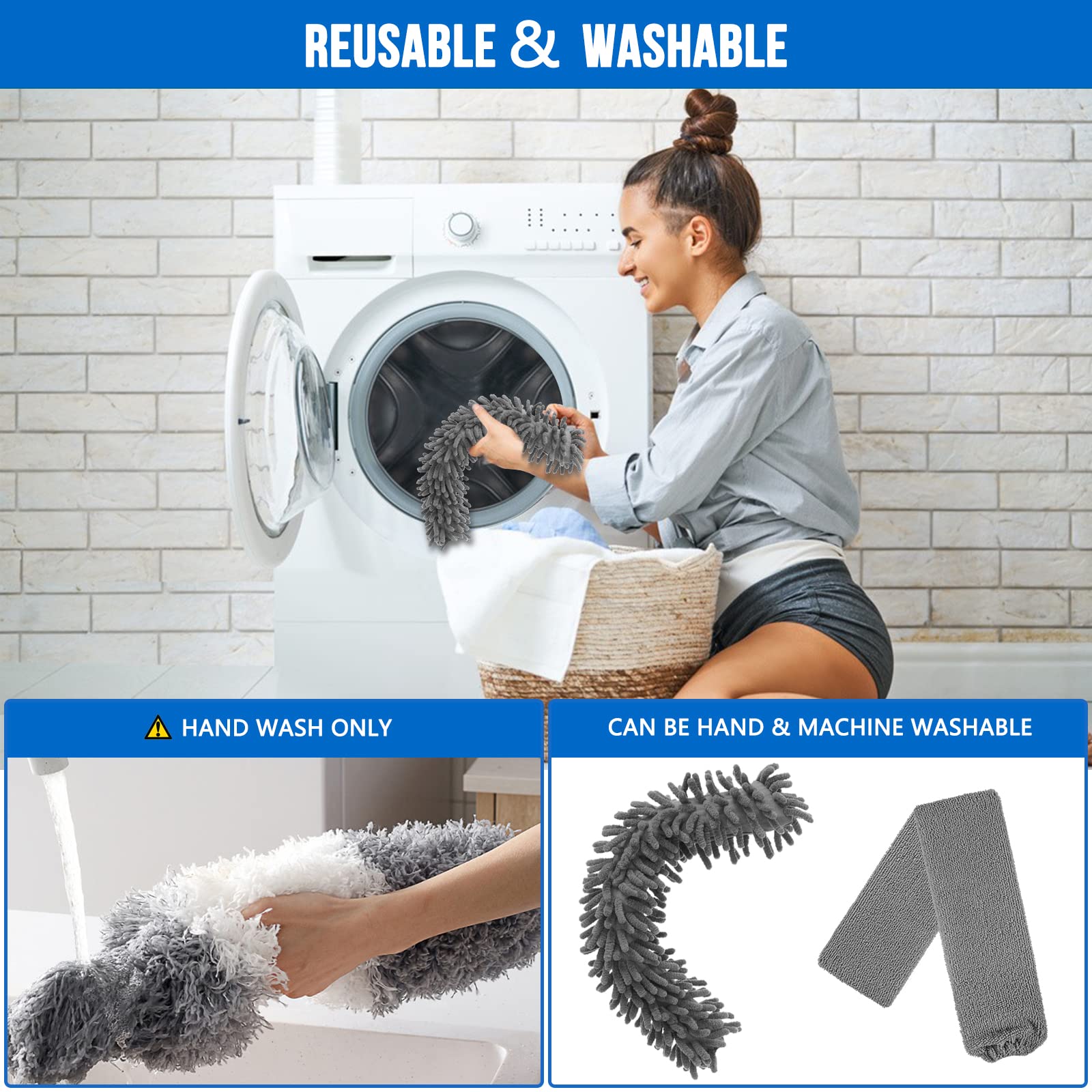 Dusters for Cleaning, Retractable Microfiber Gap Dust Cleaner with Extension Pole 30