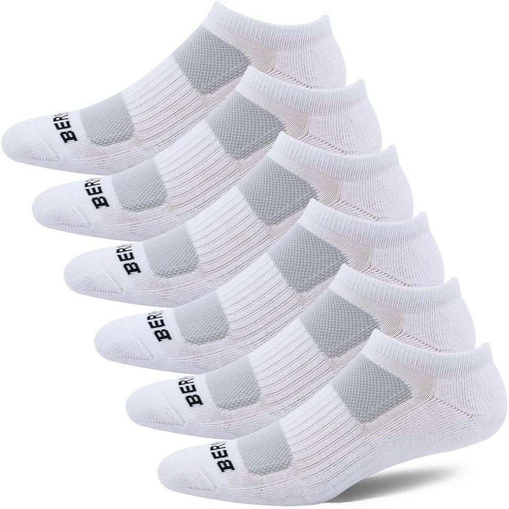 BERING Women's Athletic Low Ankle Cushion Running Socks (6 Pairs): Clothing