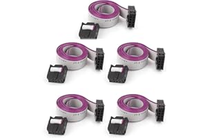 uxcell 5pcs FC8P 8-Pin IDC Socket Extension Flat Ribbon Cable Wire 40cm Long