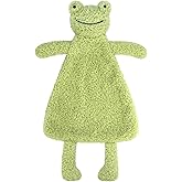 Doindute Baby Green Frog Soft Stuffed Animal Security Blanket, Plush Frog Character Lovey Blanket, Baby Shower/Nursery Gift, Newborn Infant Toddler Snuggle Blankie for Boys Girls, 16 Inches