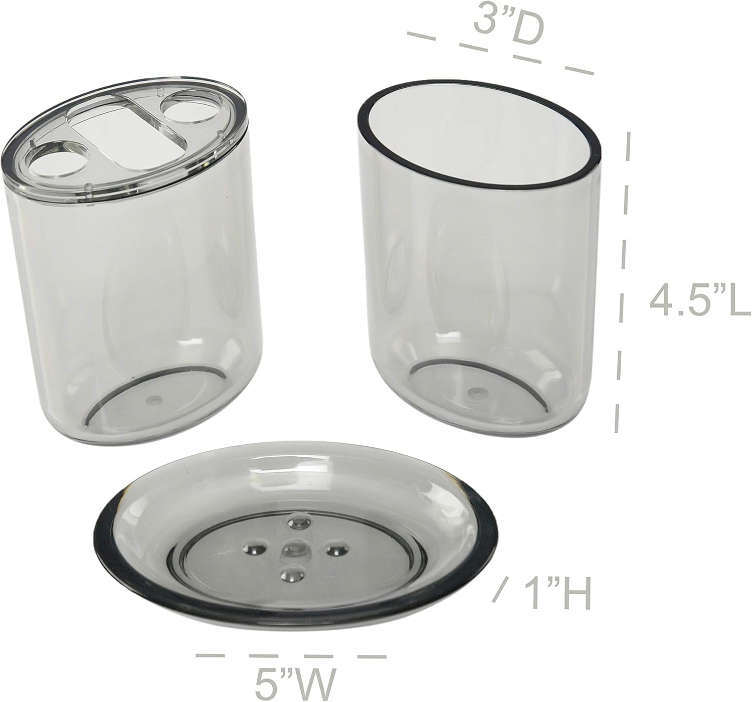 Home X Bathroom Accessories Set With Toothbrush Holder Soap Dish And Brush Container Home Kitchen Amazon Com