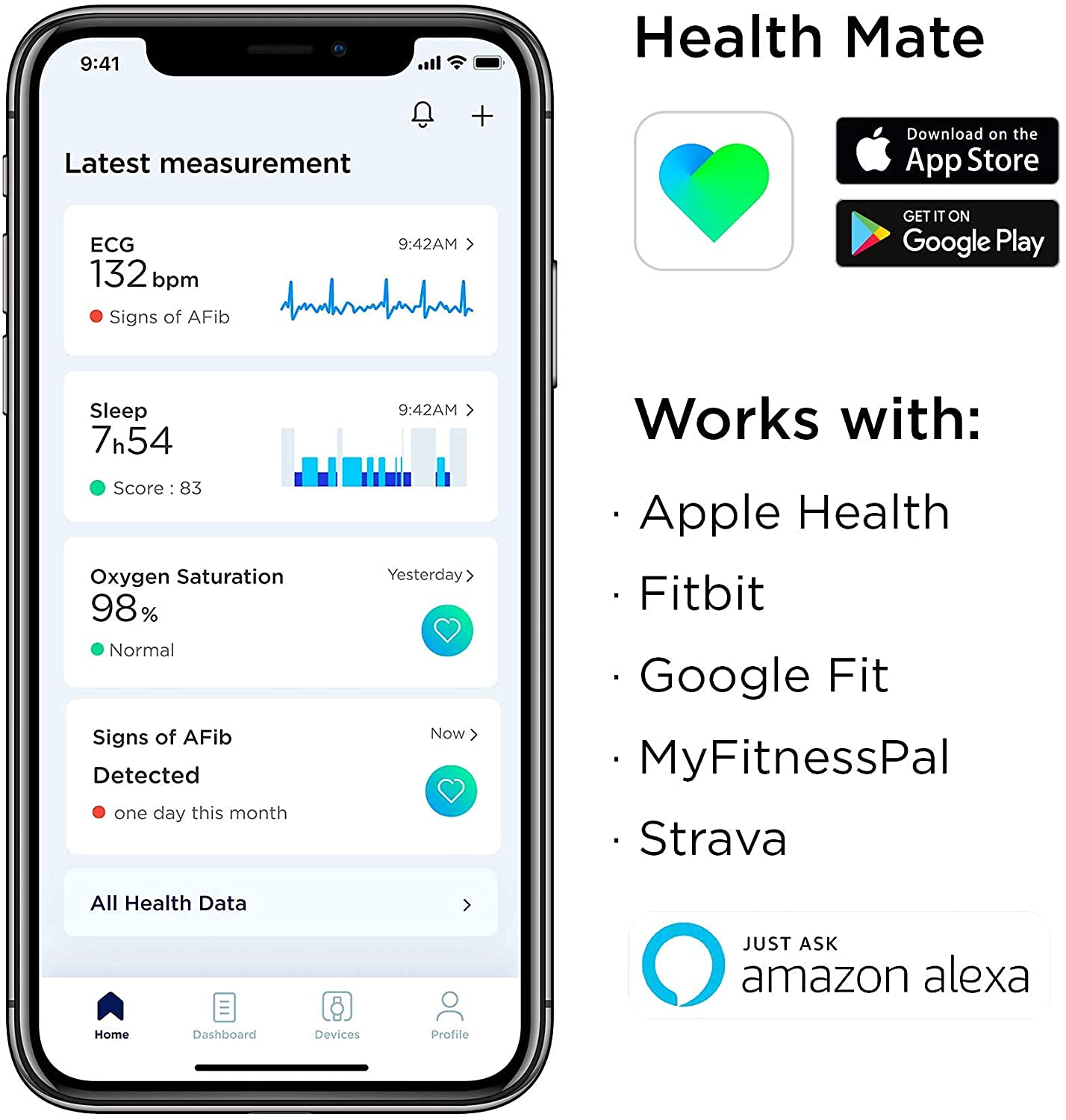 Withings Withings ScanWatch Hybrid Smartwatch with ECG, Heart Rate Monitor and Oximeter