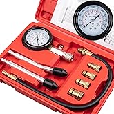Clatoon 8pcs Petrol Engine Cylinder Compression Tester Kit 0-300PSI | Small Engine Compression Tester Automotive Tool Gauge for Testing Car Motorcycle Outboard Motor Snowmobile Chainsaw