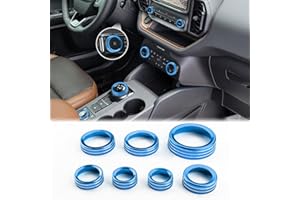 auovo Air Conditioner Knob Cover for Ford Bronco Sport Accessories 2021-2024 AC Knob Cover Headlight Switch Knob 4WD Wheel Drive Gear Shift Switch Knob Cover 7pcs Blue (Not fit for Bronco)