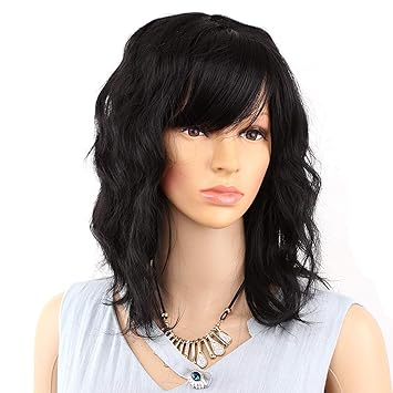 Amazon Com Synthetic Hair Wigs Black Full Wig Flapper Hairstyles