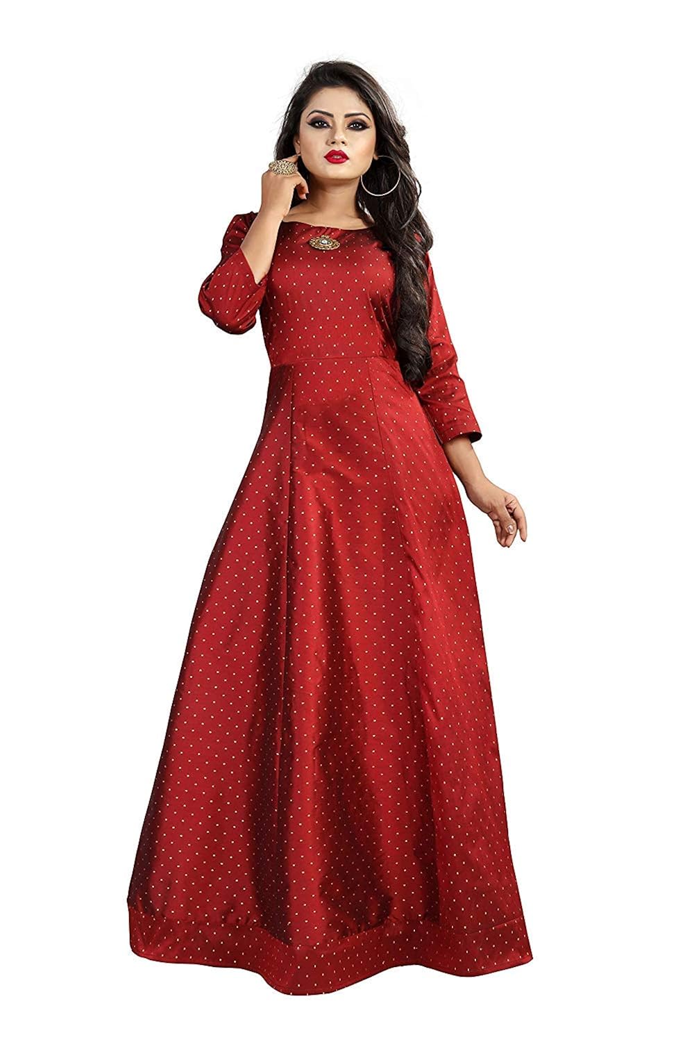 red designer gown