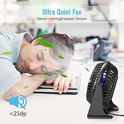 BESKAR USB Small Desk Fan, Portable Fans with 3