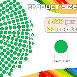 Dot Stickers,1/2 Inch Dark Green Circle