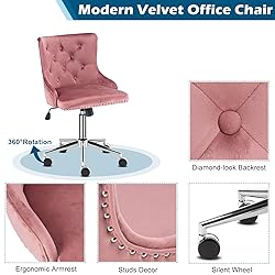 VINGLI Velvet Office Chair - Modern Upholstered