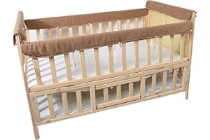 4 Pcs Soft Baby Bed Rail Guard Cotton Spling Surround,Machine Washable,Collision Cot Rail Cushion Easy to Install and Clean B