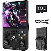 R36MAX Retro Handheld Game Console, 4.0" IPS Screen Retro Gaming Console, 128GB TF Card, 30+ Mainstream Emulators, 22,000+ Classic Games, Open Source Linux System, 4000mah Battery – Black