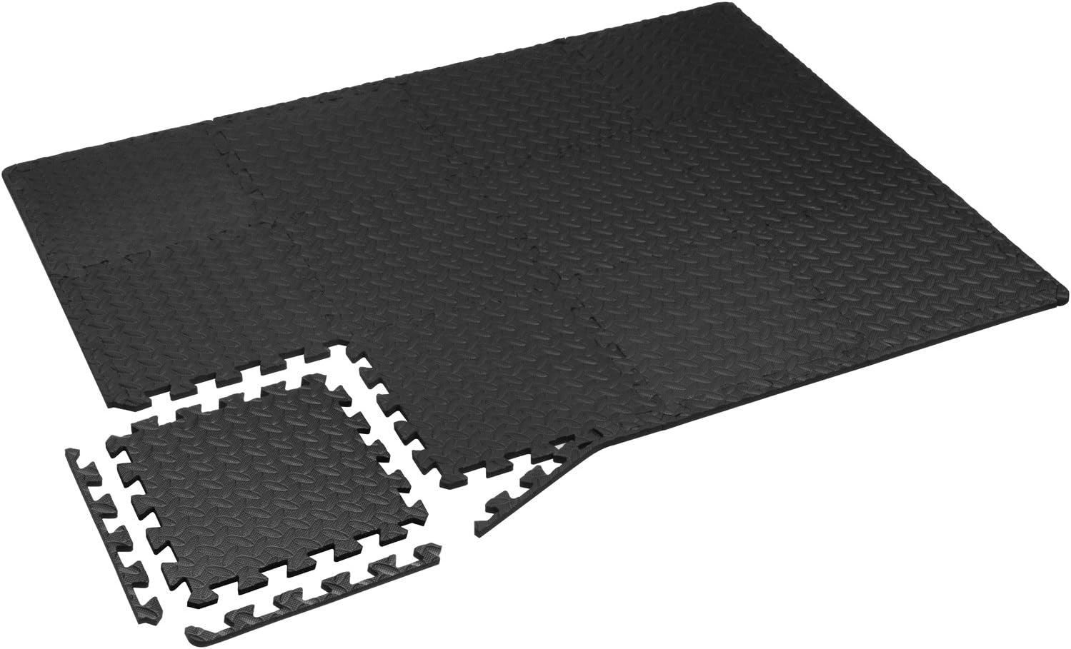 Yes4All Interlocking Exercise Foam Mats with Border – Interlocking Floor Mats for Gym Equipment – Eva Interlocking Floor Tiles (12 Square Feet, Black): Sports & Outdoors