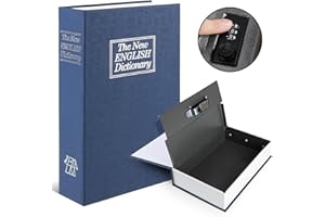 Tahoe Trails Diversion Book Safe with Combination Lock, Secret Hidden Metal Lock Box,Money Hiding Collection Box,9.5" x 6.1" x 2 .2" Navy